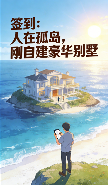 签到，人在孤岛，刚自建豪华别墅