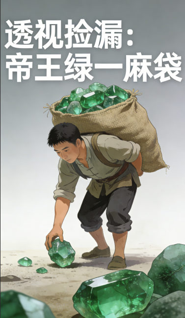 透视捡漏，帝王绿一扛一麻袋！
