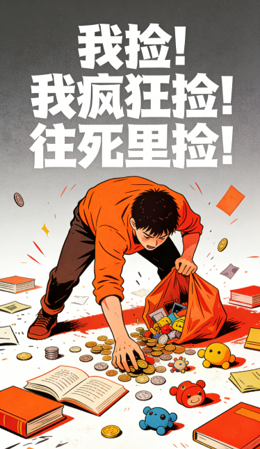 我捡！我疯狂捡！往死里捡！